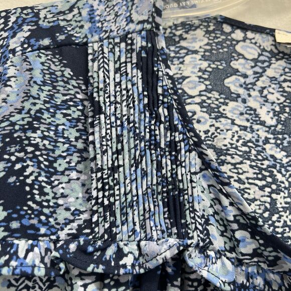 Joie Peasant Top Women Size XXL Blue Tie Neck Blouse Tunic Parisian Paisley - Picture 3 of 12